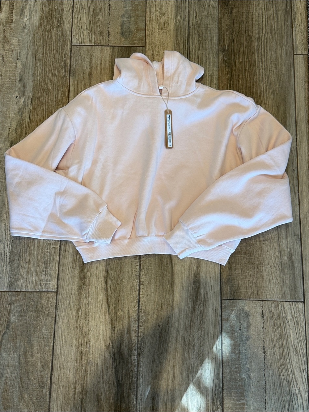 SKIMS Barley Pink Cropped Hoodie